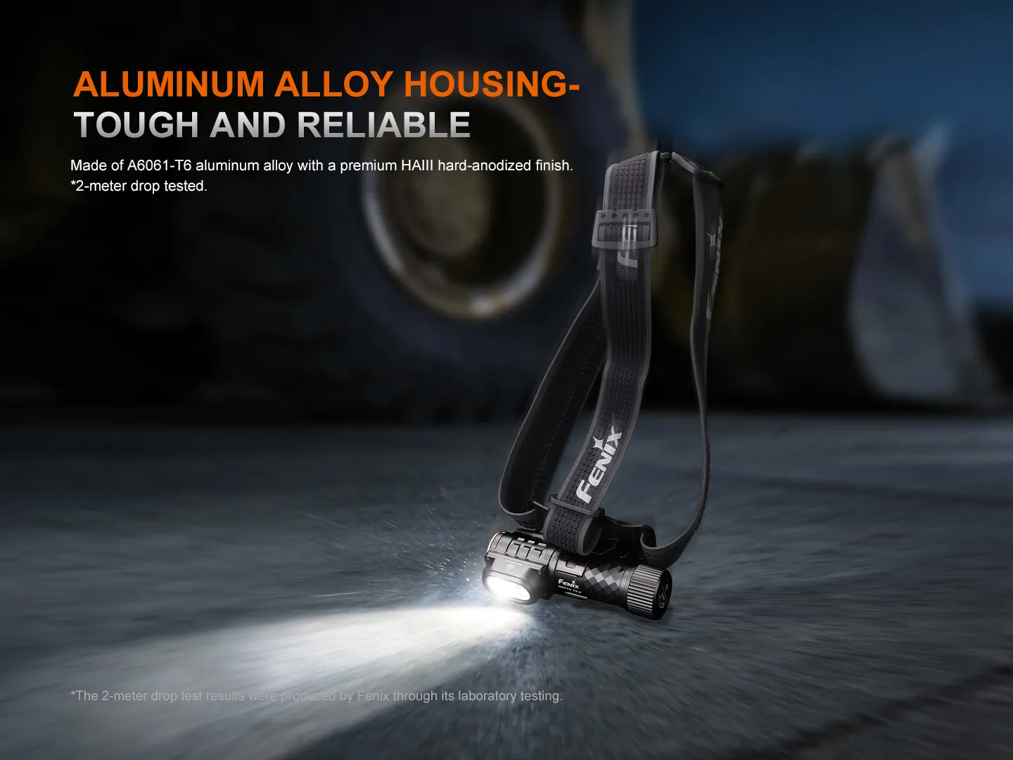 Fenix HM71R V2.0 - 3500 Lumen High-performance Industrial Headlamp with tough aluminum alloy housing.