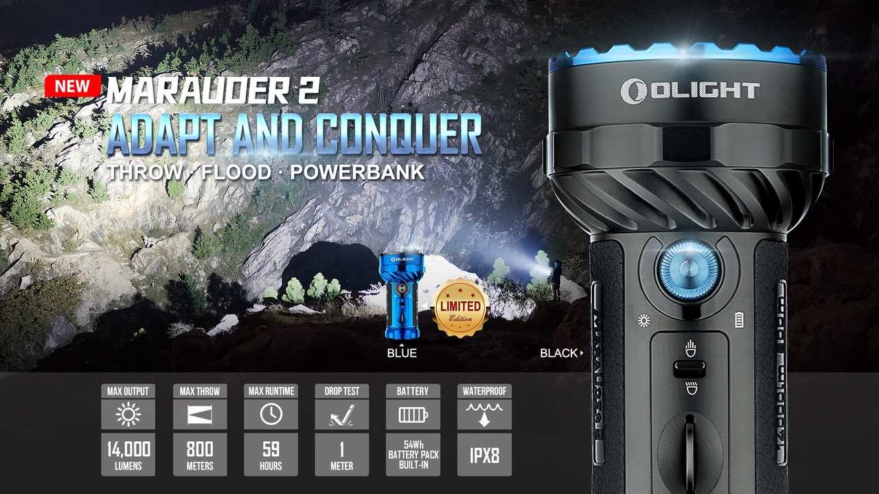 Olight Marauder 2 14,000ルーメン Olight Marauder 2 14000 Lumen LED Torch 800m Spotlight and