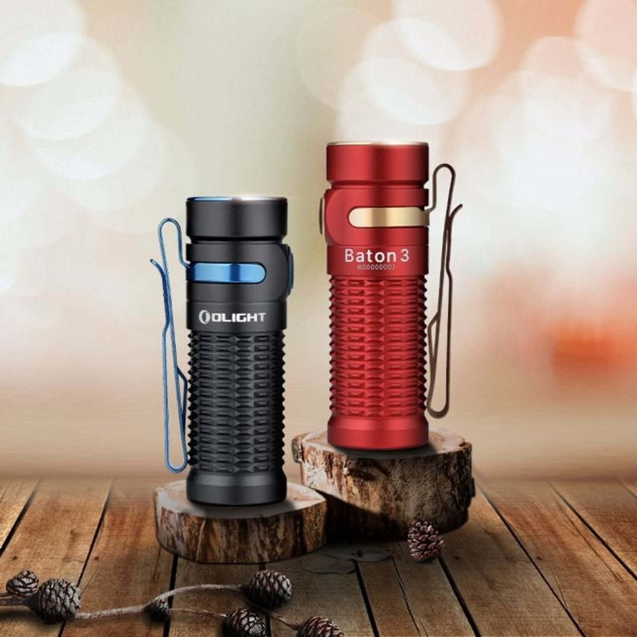 Olight Baton3レッド OLIGHT Baton3 Premium Edition Rechargeable Compact