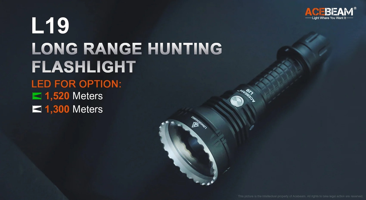 AceBeam L19 Camo long range 2200 lumen 1520m white or green