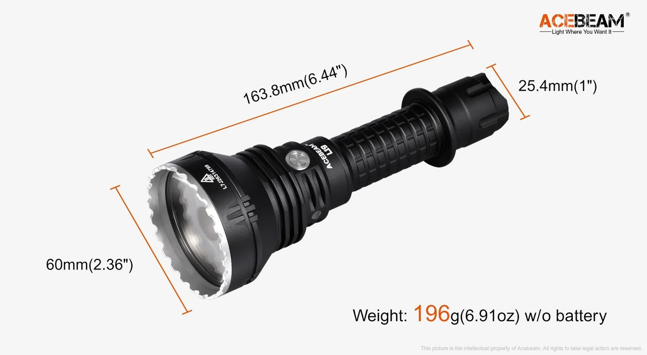 ACEBEAM L19 1.0 GREEN 2200lm／1520m AceBeam L19 Camo long range 2200 lumen 1520m white or green