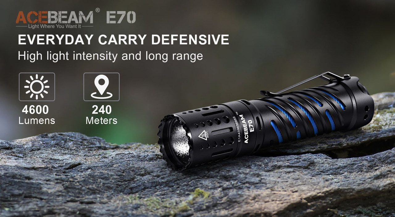 AceBeam E70-AL compact 4600 lumen EDC torch - AceBeam Australia