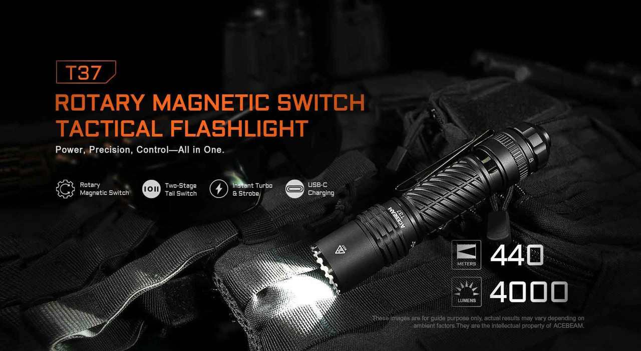AceBeam T37 4000 Lumen 440m Throw Tactical Torch