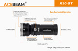AceBeam K30 GT Compact 5500 lumen 1024m throw LED searchlight