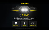 Nitecore NU40 Wide range 1000 lumen flood beam output rechargeable headlamp