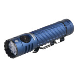 AceBeam EC20 - Multi-colour output 2800 lumen EDC torch in blue, showing the side switch and pocket clip.
