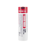 ThruNite 21700 5000mAh 3.6V 18Wh Li-ion rechargeable battery, showing side warnings and certifications.