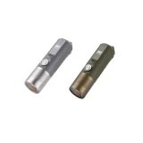 Two RovyVon Aurora A21 1000 Lumens Rechargeable EDC Torches in grey and green, angled view.
