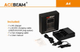 AceBeam A4 Advanced Multi-Charger for Li-ion, LiFePO4, Ni-MH & Ni-Cd Batteries