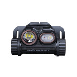 Front view of the Fenix HM65R V2.0 headlamp unit, showing dual LED lights.