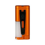 Back view of the orange Acebeam UC3A compact multi-color EDC light, highlighting the integrated pocket clip.