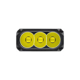 Front view of the Acebeam X35 - 20000 Lumen USB-C Searchlight with RGB, showing its three main LEDs.