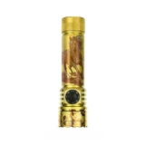 Acebeam E75 Titanium - Limited Edition Compact USB-C Rechargeable LED Torch in golden finish with horse engraving.