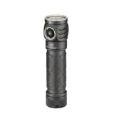 Skilhunt EC200 grey flashlight standing upright, showcasing its side-facing LED emitter and textured grip.