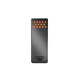 Nitecore CARBO 20 - 20000mAh Lightweight Fast-Charge Powerbank from a top-down view with orange hexagonal elements.