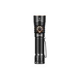 Fenix E40R - 5000 Lumen Rechargeable EDC Torch front view highlighting the side switch and pocket clip.
