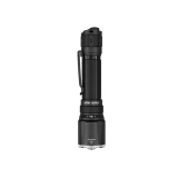 Fenix TK21R 3600 Lumens 480 metre Tactical LED Torch + Free T5 Pen standing upright, front view.