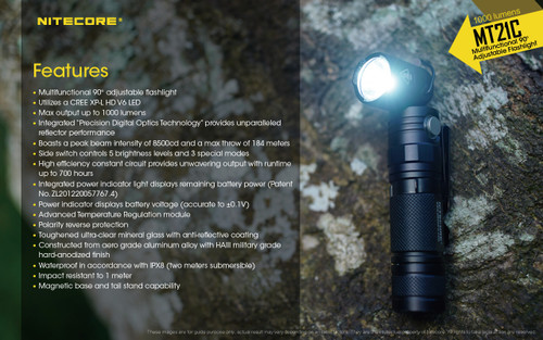 Nitecore MT21C 90 degree adjustable LED torch