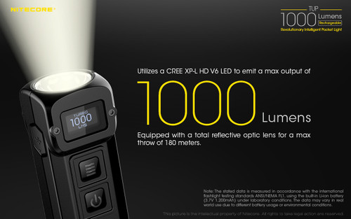 Nitecore TUP 1000 lumens intelligent USB rechargeable keychain torch