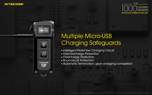 Nitecore TUP 1000 lumens intelligent USB rechargeable keychain torch