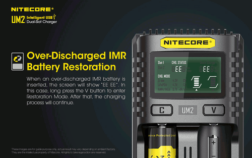 Nitecore UM2 Intelligent 2-slot battery USB smart charger