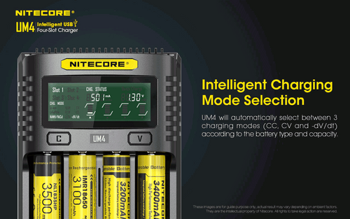 Nitecore UM4 Intelligent 4-slot battery USB smart charger