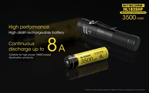 Nitecore NL1835HP 3500 mAh 18650 Li-ion rechargeable battery