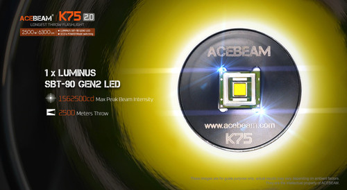 AceBeam K75 V2.0 2.5km ultra-throw 6300 lumen LED searchlight