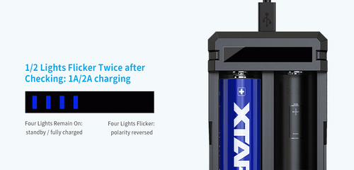 Xtar SC2 Dual-bay micro USB fast battery charger 