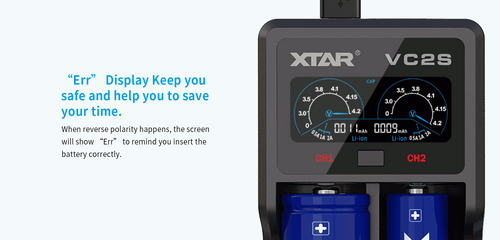Xtar VC2S Dual-bay Li-ion/Ni-MH battery charger