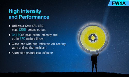 Lumintop FW1A Compact 1200 lumen 370m throw LED torch