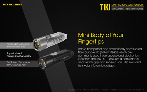 Nitecore TIKI LE Tiny 300 lumen rechargeable keychain and signal light