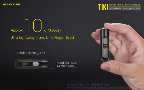 Nitecore TIKI LE Tiny 300 lumen rechargeable keychain and signal light