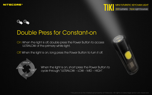 Nitecore TIKI LE Tiny 300 lumen rechargeable keychain and signal light