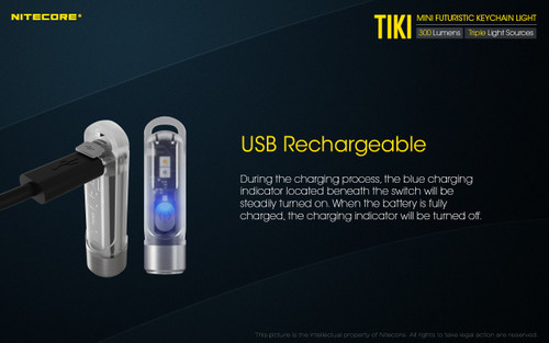 Nitecore TIKI LE Tiny 300 lumen rechargeable keychain and signal light