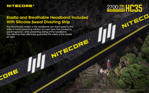 Nitecore HC35 L-Shaped 2700 lumen rechargeable LED headlamp