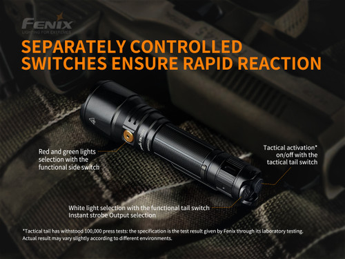 Fenix TK26R Tri-coloured 1500 lumen rechargeable tactical LED torch