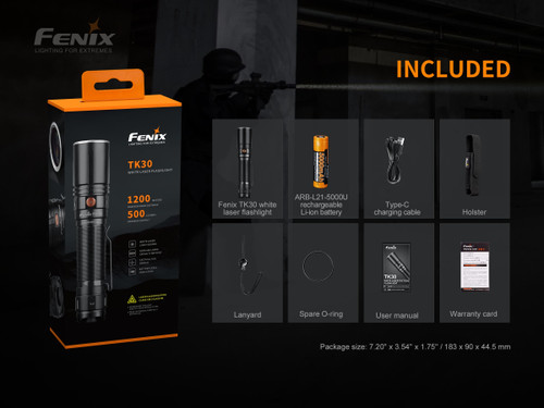 Fenix TK30 White Laser 500 lumen 1.2km throw LEP torch