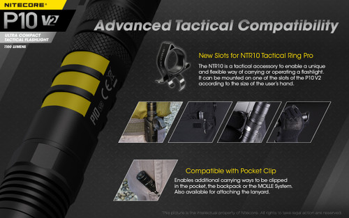 Nitecore P10 V2 Compact 1100 lumen tactical LED torch