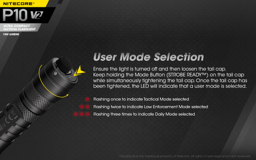 Nitecore P10 V2 Compact 1100 lumen tactical LED torch