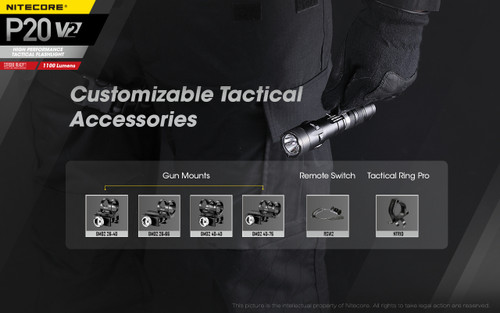 Nitecore P20 v2 - Strobe Ready 1100 lumen tactical LED torch