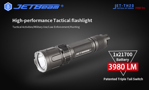 JETBeam JET-TH20 Guardian high performance 3980 lumen USB-C rechargeable tactical torch