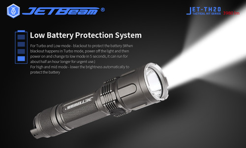 JETBeam JET-TH20 Guardian high performance 3980 lumen USB-C rechargeable tactical torch