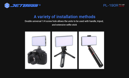 JETBeam PL-190R Full Colour Photography Fill Light - 650 Lumens