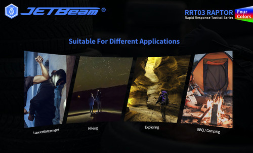 JETBeam RRT03 Raptor compact 1400 lumen 4 colour tactical torch