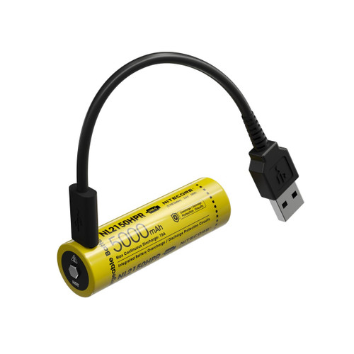  Nitecore NL2150HPR Li-Ion 5000mAh USB-C rechargeable 21700 battery