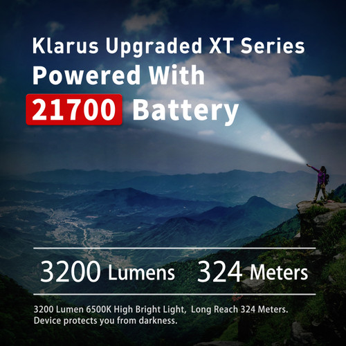 Klarus XT21C tactical 3200 lumen USB-C rechargeable torch