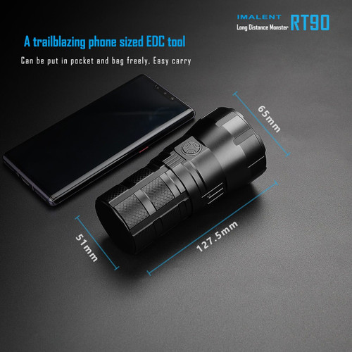 Imalent RT90 compact 4800 lumen 1300m rechargeable search light