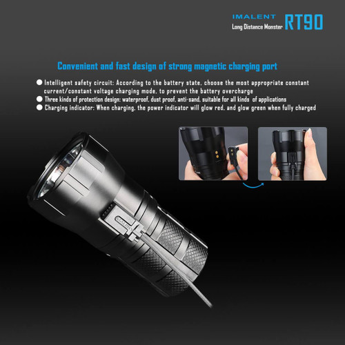 Imalent RT90 compact 4800 lumen 1300m rechargeable search light