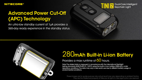 Nitecore TINI2 500 lumen USB-C rechargeable keychain light with OLED display